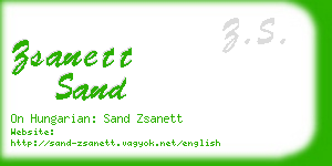 zsanett sand business card